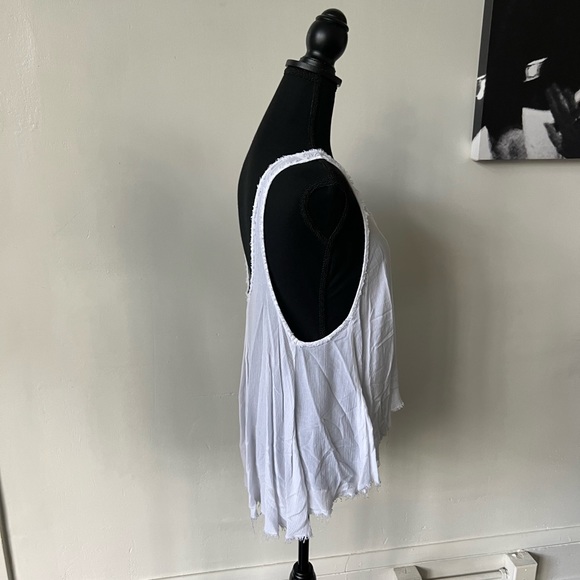 Backless Raw Hem Semi Sheer White Blouse - Picture 6 of 8